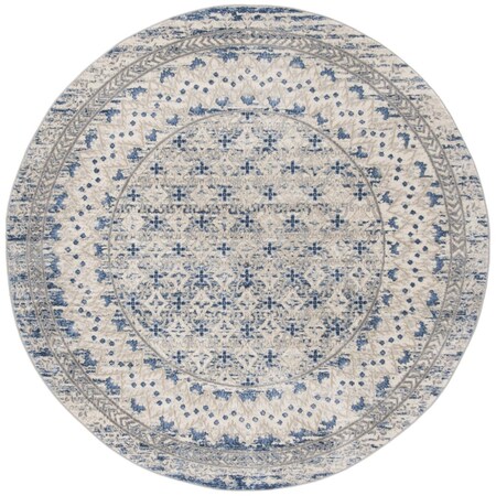 Safavieh 5 x 5 ft. Brentwood Power Loomed Round Area Rug; Light Grey & Blue BNT899G-5R